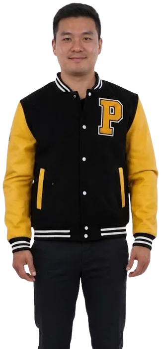 Chamarra varsity VARSITY, Negro/Amarillo