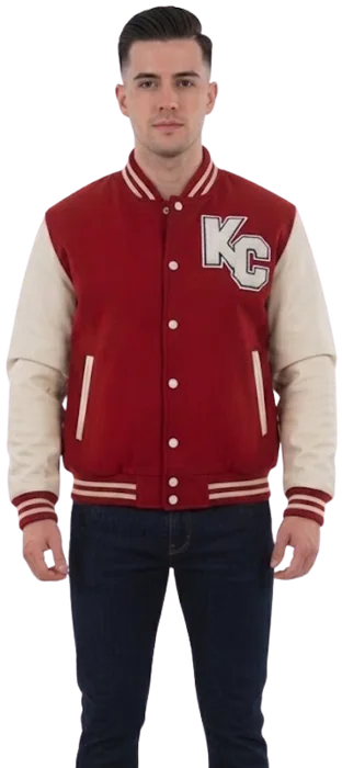 Chamarra varsity VARSITY, Rojo/Crudo