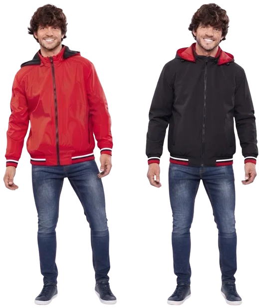 Chamarra reversible BHI-230423, Rojo/Negro