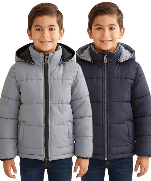 Chamarra reversible 3VT7670A, Gris/Azul marino