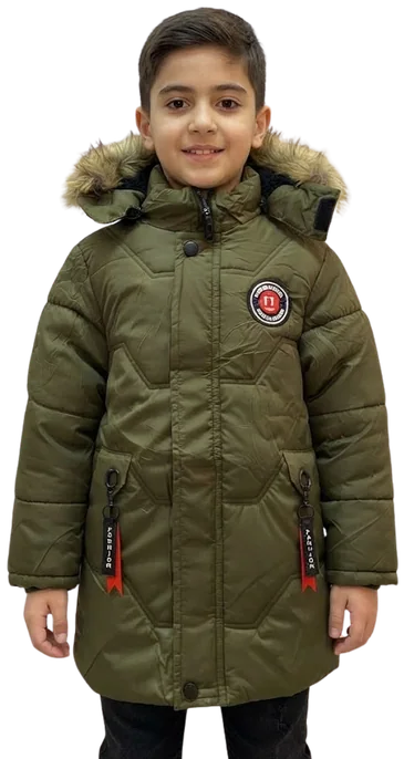 Parka Chamarra Authentic Niño, Verde olivo