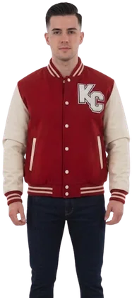 Chamarra varsity VARSITY, Rojo/Crudo