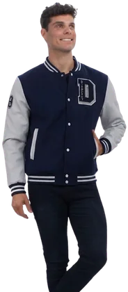 Chamarra varsity VARSITY, Azul marino/Gris