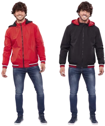 Chamarra reversible BHI-230423, Rojo/Negro